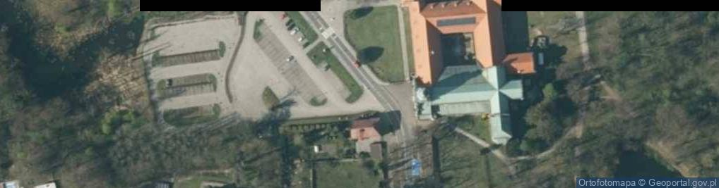 Zdjęcie satelitarne przy bazylice, Sanktuarium Matki Bożej Pokornej w Rudach