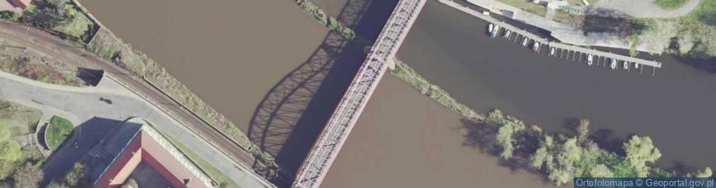Zdjęcie satelitarne Cały most w różowym kolorze