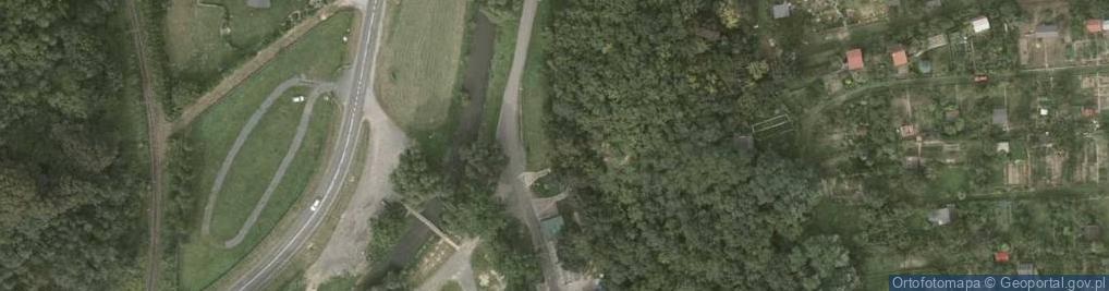 Zdjęcie satelitarne Lisia Jama w fyllitach nad rz. Kaczawa