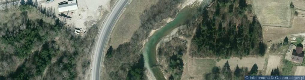 Zdjęcie satelitarne Odsłonięcie warstw menilitowych i plejstoceńskiej terasy