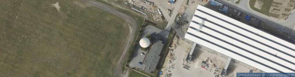 Zdjęcie satelitarne Wieża radiolokacyja w kształcie kuli