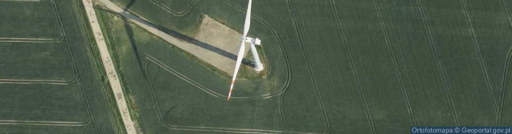 Zdjęcie satelitarne Turbina wiatrowa farmy wiatrowej "Rzepin".