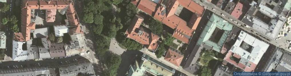 Zdjęcie satelitarne Collegium Witkowskiego Uniwersytetu Jagiellońskiego