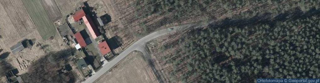 Zdjęcie satelitarne Drewniany krzyż