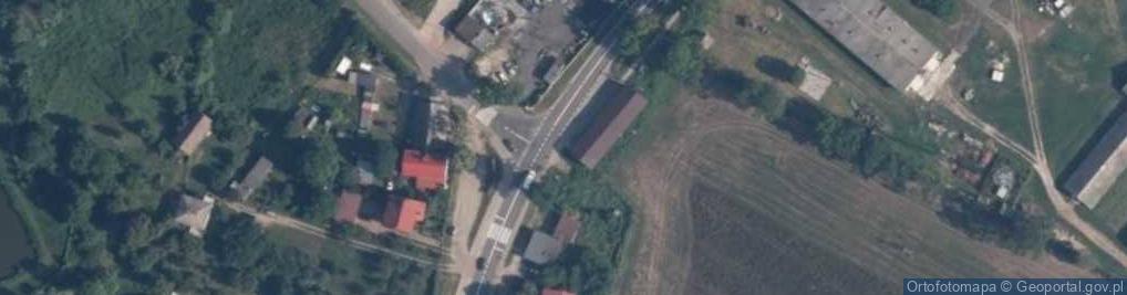 Zdjęcie satelitarne Drewniany krzyż