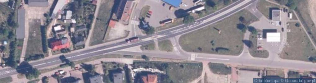 Zdjęcie satelitarne Drewniany krzyż
