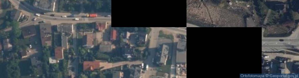 Zdjęcie satelitarne Drewniany krzyż