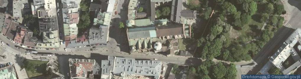 Zdjęcie satelitarne Bazylika Świętej Trójcy w Krakowie