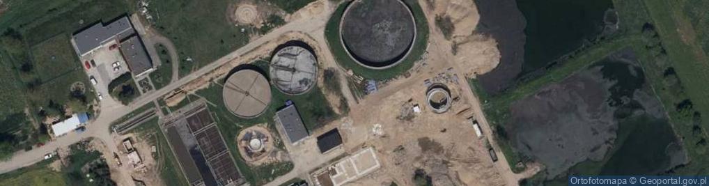 Zdjęcie satelitarne Oczyszczalnia ścieków Małuszów