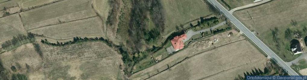 Zdjęcie satelitarne Cmentarz Wojskowy nr 3 w Łysej Górze z I Wojny Światowej