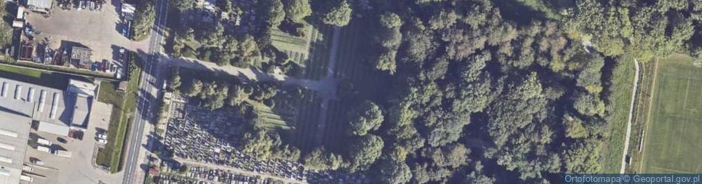 Zdjęcie satelitarne Pamięci cywilnych mieszkańców Umiastowa i Topolina