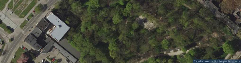 Zdjęcie satelitarne Pomnik poległych w czasie I wojny światowej w Parku im. Miasta Roth w Raciborzu