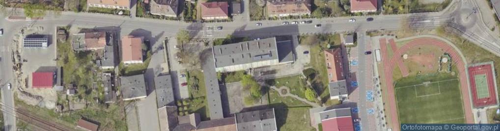 Zdjęcie satelitarne i Liceum Ogólnokształcące im Jarosława Iwaszkiewicza