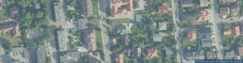 Zdjęcie satelitarne Komornik Sądowy przy Sądzie Rejonowym w Myślenicach Kancelaria Komornicza w Myślenicach