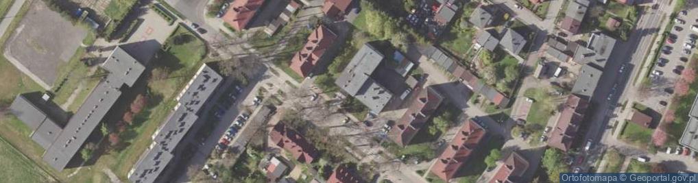 Zdjęcie satelitarne Powiatowe Centrum Pomocy Rodzinie w Mikołowie z Siedzibą w Łaziskach Górnych