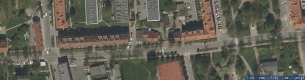 Zdjęcie satelitarne Wspólnota Mieszkaniowa "Nowy Świat" Pyskowice ul.Dworcowa 8, 10 i 12
