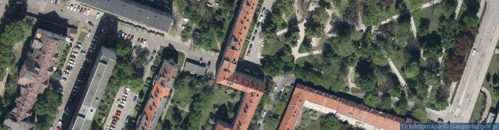 Zdjęcie satelitarne Wspólnota Mieszkaniowa ul.Wróbla 23-37, ul.Pretficza 34-38 Wrocław