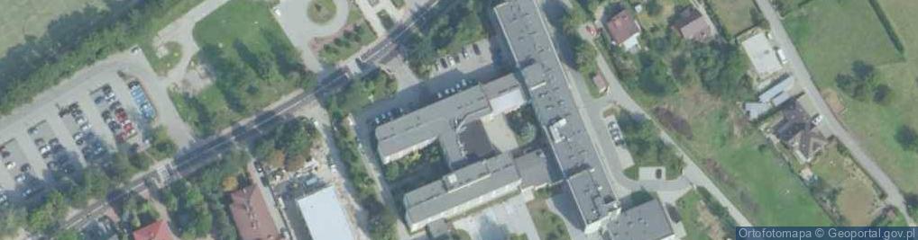 Zdjęcie satelitarne Zespół Szkół Ponadgimnazjalnych Małopolska Szkoła Gościnności im Tytusa Chałubińskiego w Myślenicach