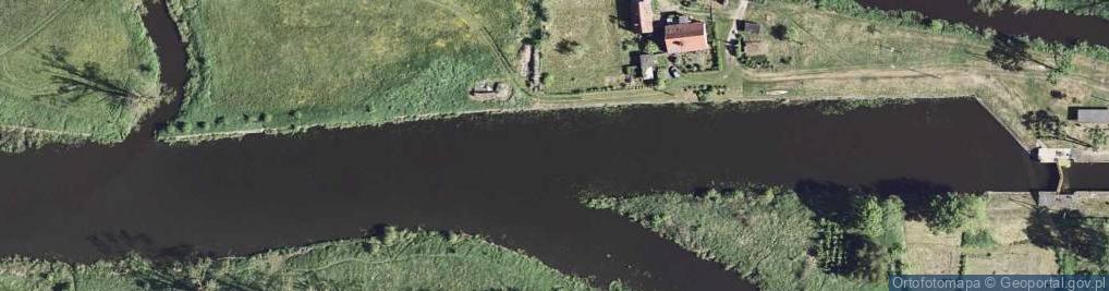 Zdjęcie satelitarne Ujście Kanału Bydgoskiego do rz. Noteć