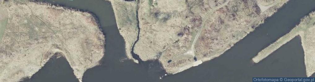 Zdjęcie satelitarne Ujście Kanału Kamień Morsko do rz. Odra