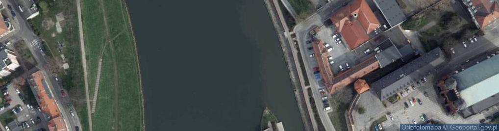 Zdjęcie satelitarne ujście kanału Młynówka- rz. Odra [P152