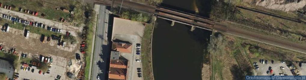 Zdjęcie satelitarne ujście rz. Bogdanki- rz. Warta