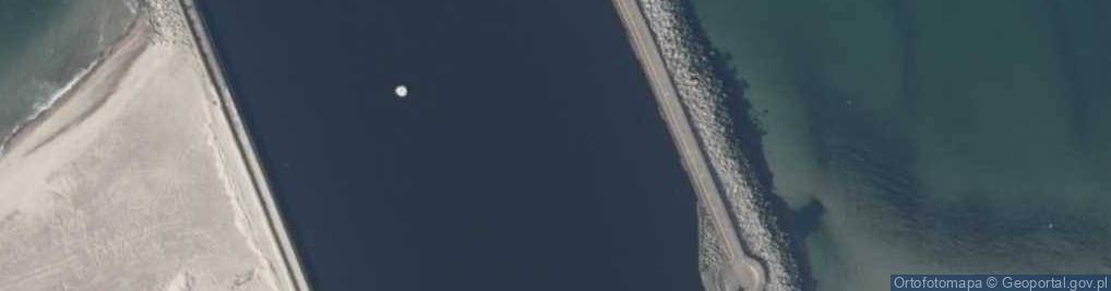 Zdjęcie satelitarne ujście rz. Słupia do Bałtyku