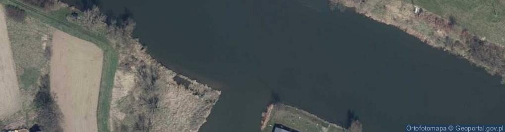 Zdjęcie satelitarne wejście do Mariny Lasoki- rz. Odra [L100