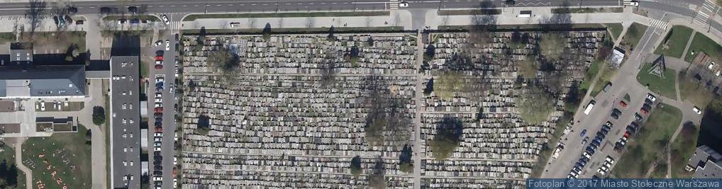 Zdjęcie satelitarne Cmentarz - Służew