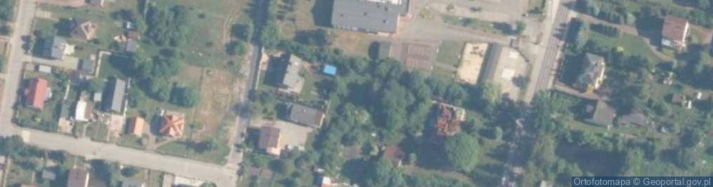 Zdjęcie satelitarne XIX wieczna drewniana zabudowa