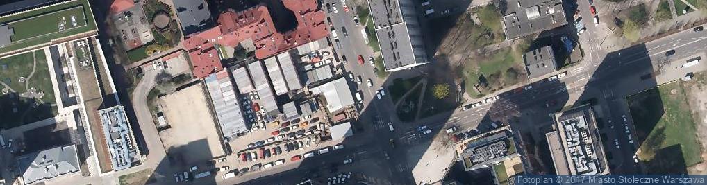 Zdjęcie satelitarne Brama getta przy ulicy Żelaznej- dom Duschika
