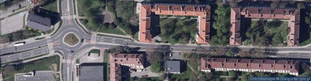 Zdjęcie satelitarne Bielsko-Biała, Osiedle Grunwaldzkie - blok
