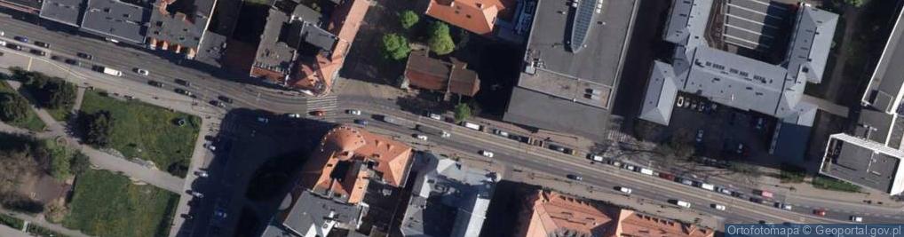 Zdjęcie satelitarne Bydgoszcz kościół Klarysek zmierzch