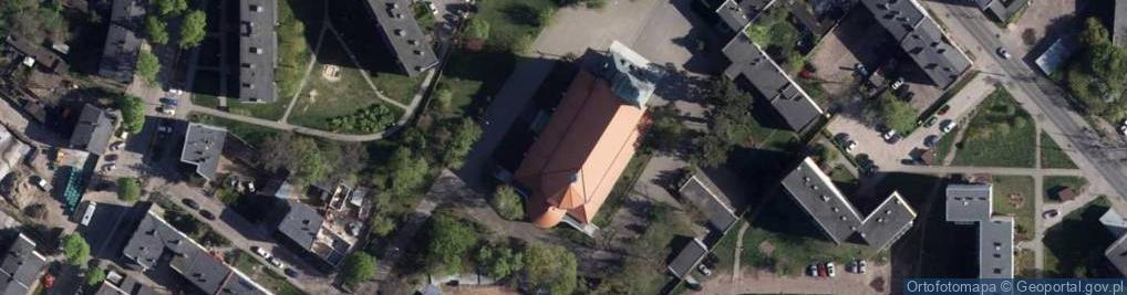Zdjęcie satelitarne Bydgoszcz Kościół MBNP wieża 1c