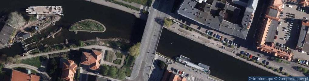 Zdjęcie satelitarne Bydgoszcz panorama z mostu Staromiejskiego zachód zmierzch sł