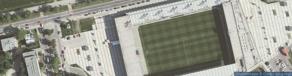 Zdjęcie satelitarne Cracovia Nowy stadion od Błoń
