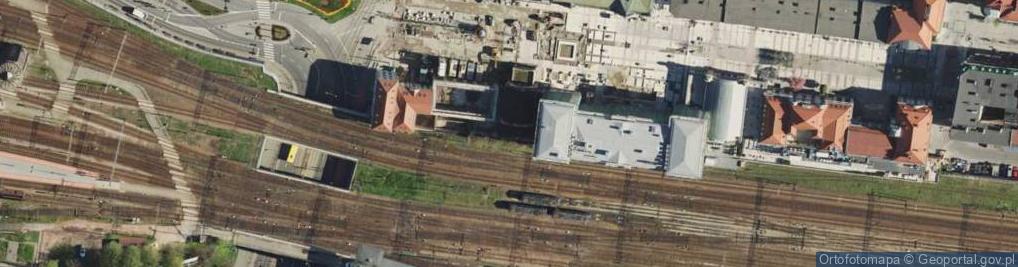 Zdjęcie satelitarne Katowice - Stary dworzec - biurowiec