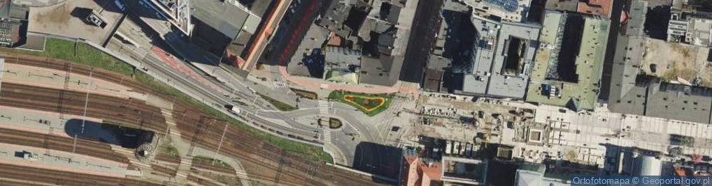 Zdjęcie satelitarne Katowice - ul. Dworcowa i róg ul. św. Jana