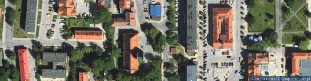 Zdjęcie satelitarne Kosciol sw. Wojciecha w Nidzicy