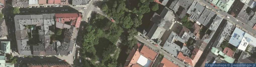 Zdjęcie satelitarne Krakov, Stare Miasto, kostel sv. Anny