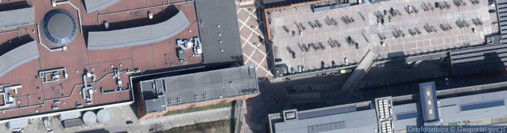 Zdjęcie satelitarne Łodź, Manufaktura, industriální vzory