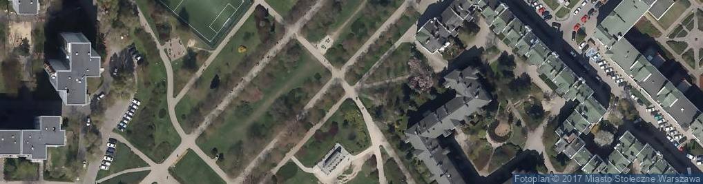 Zdjęcie satelitarne Park JPII Warszawa, glaz sybirakow