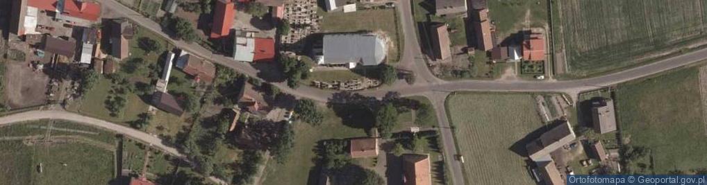 Zdjęcie satelitarne Pogorzeliska - kościół