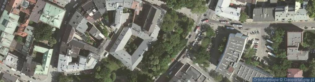 Zdjęcie satelitarne Pozostałości Bramy Rzeźniczej w Krakowie (Gródek)