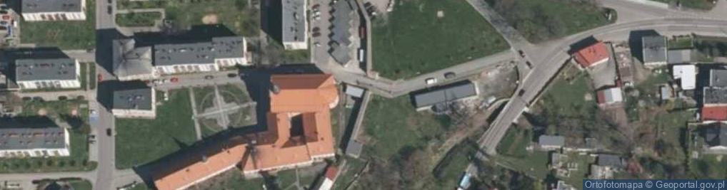 Zdjęcie satelitarne Ratusz miejski i kolumna maryjna Głubczyce