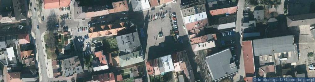 Zdjęcie satelitarne Skoczow szlaki spacerowe tabliczki