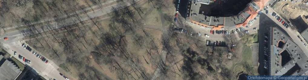 Zdjęcie satelitarne Szczecin Park Zeromskiego glaz narzutowy Adam pomnik przyrody