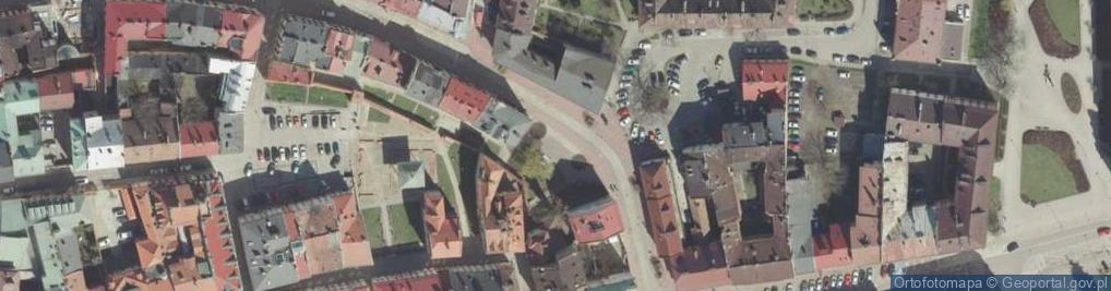 Zdjęcie satelitarne Tarnów, centrum města, socha Jozefa Bema II