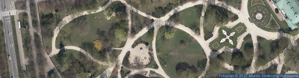 Zdjęcie satelitarne Varšava, Śródmieście, ogród Krasińskich