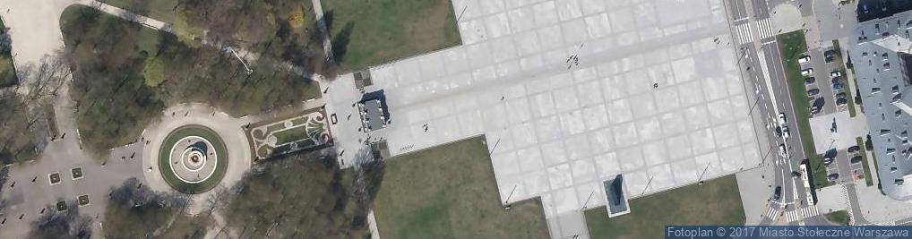 Zdjęcie satelitarne Varšava, Śródmieście, plac Marszalka Józefa Piłsudskiego, hrob neznámého vojáka II